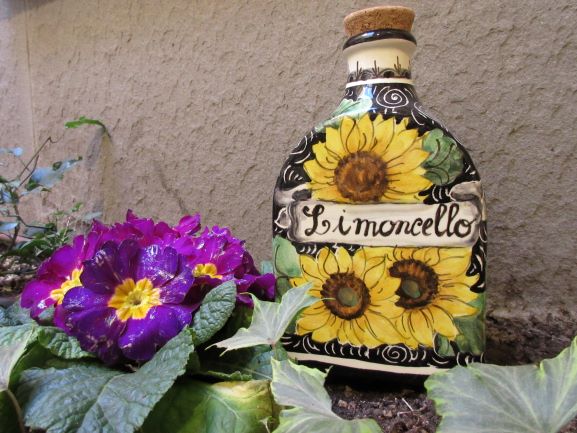 ceramic limoncello bottle