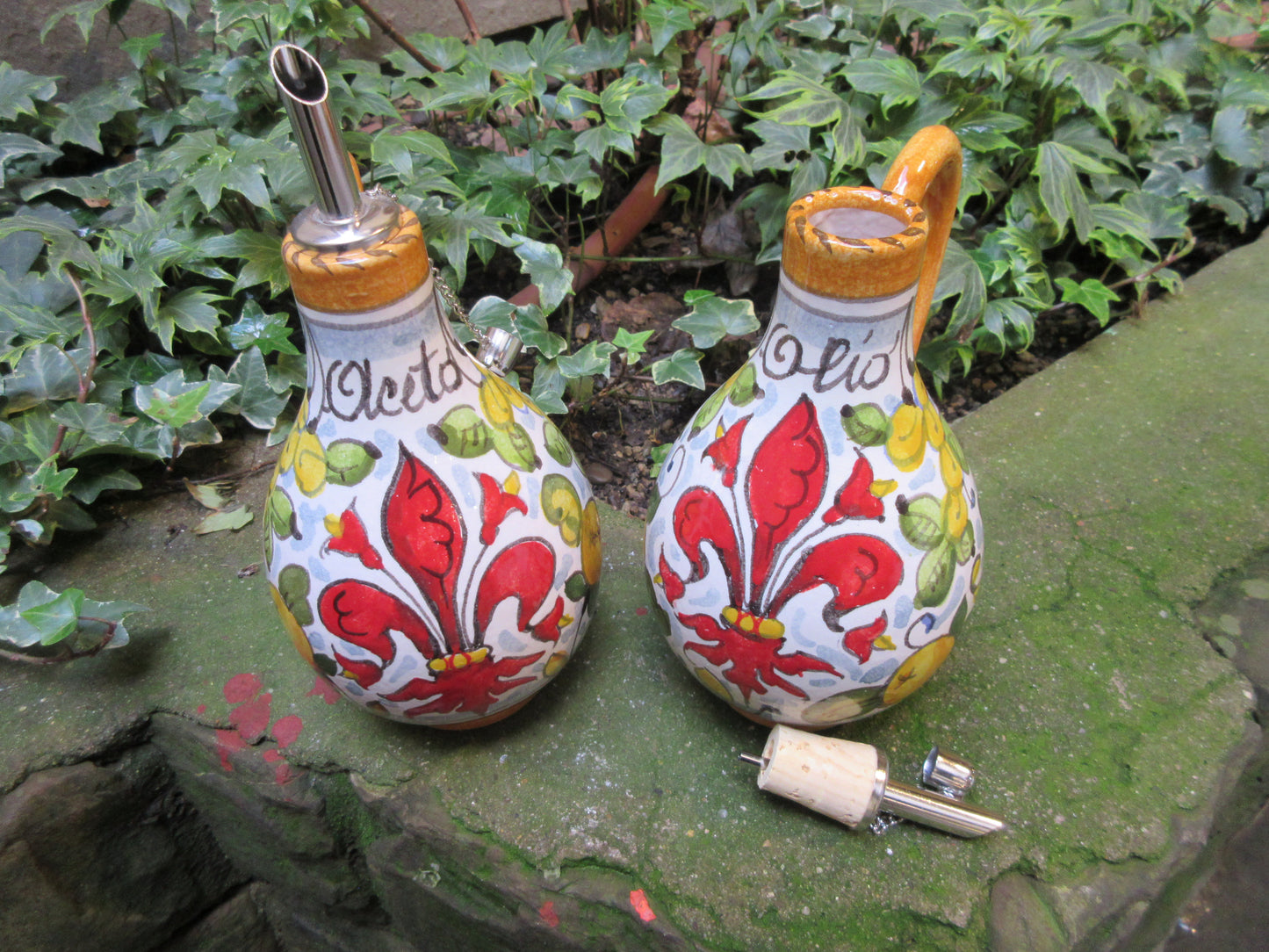 set olio e aceto in ceramica