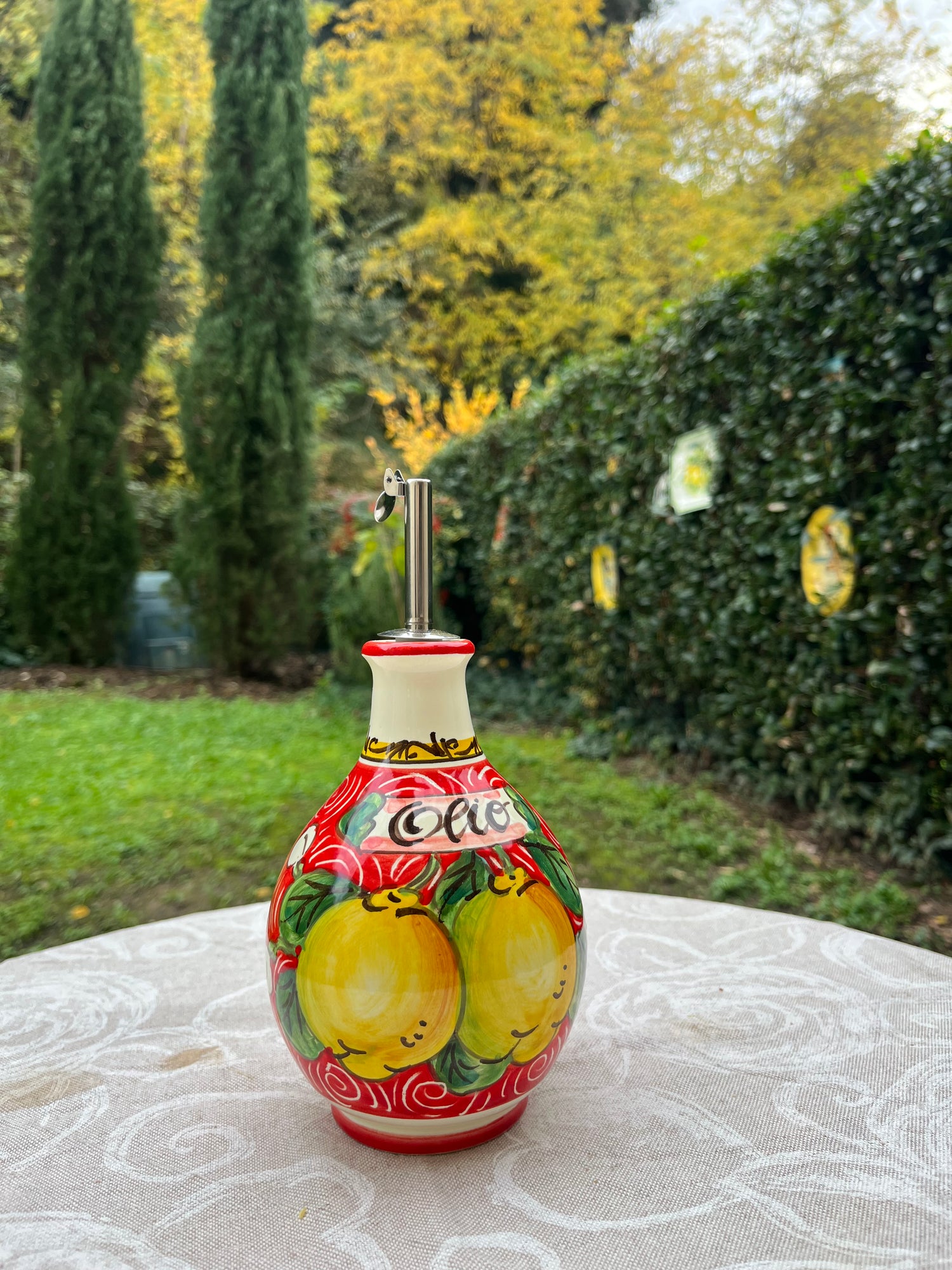 Lemons on red
