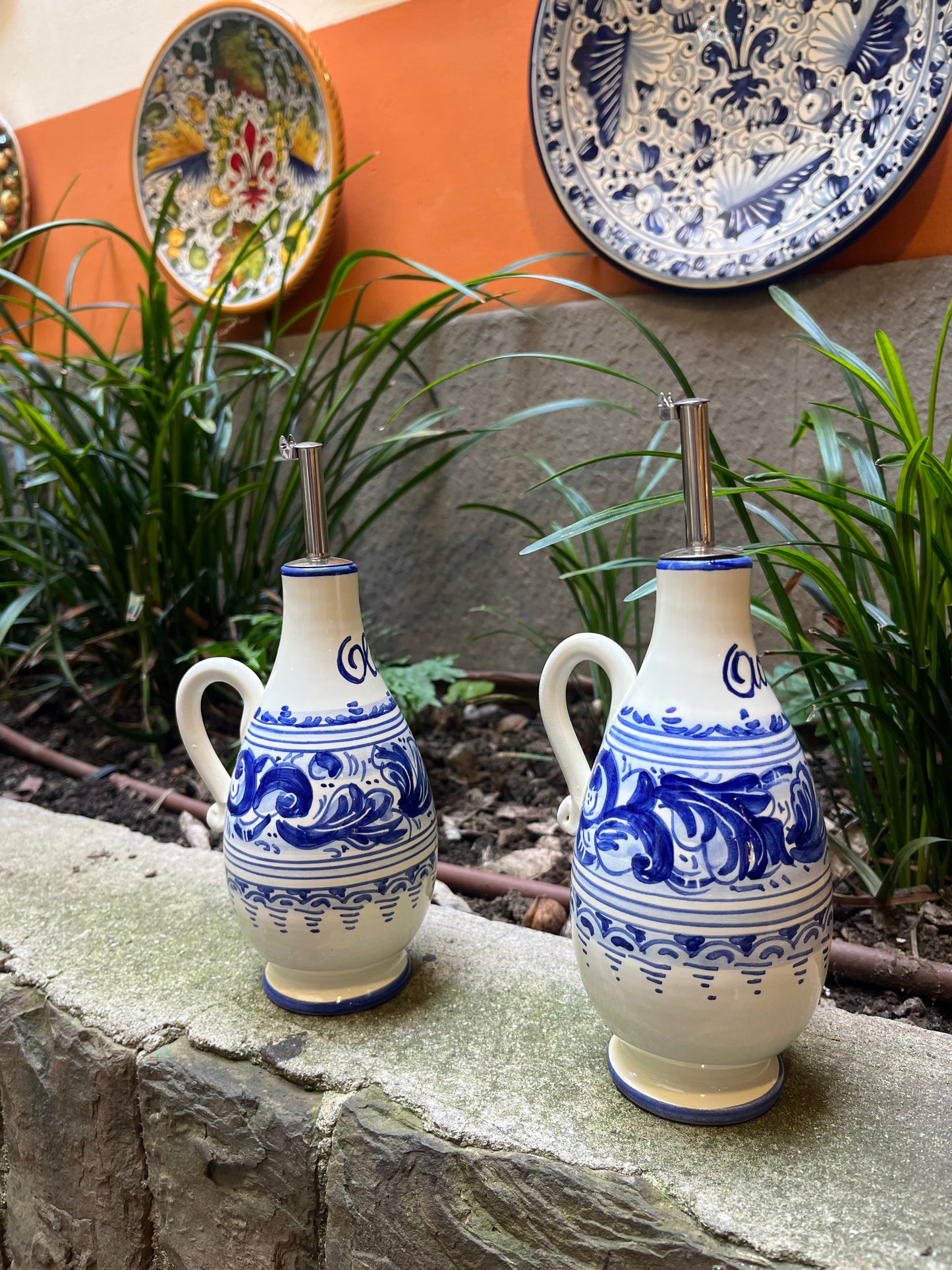 Ceramic oil and vinegar set of 2