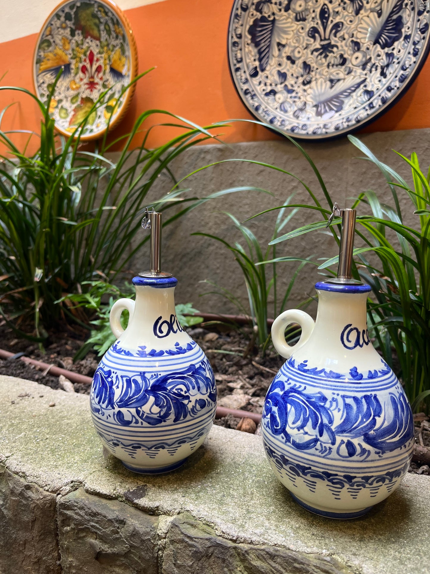 Ceramic oil and vinegar set of 2