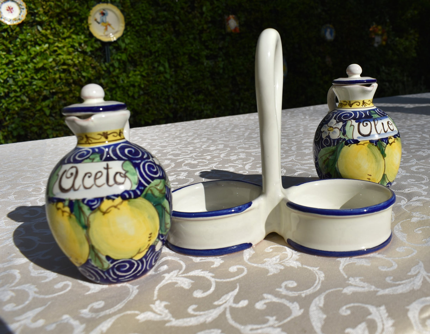 set olio e aceto in ceramica