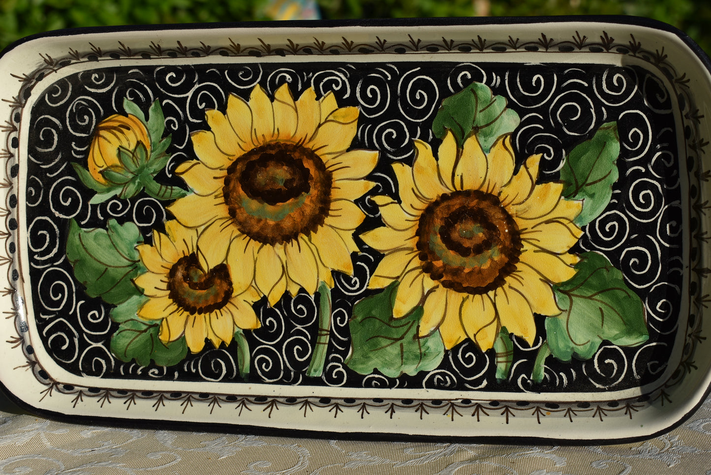 Piatto rettangolare in ceramica