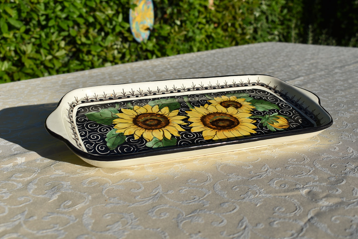 Piatto rettangolare in ceramica