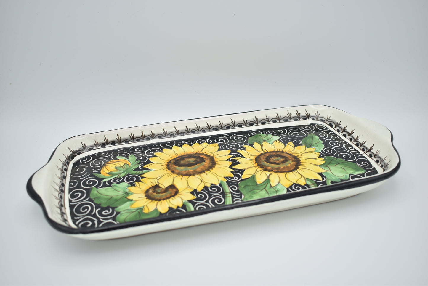 Piatto rettangolare in ceramica