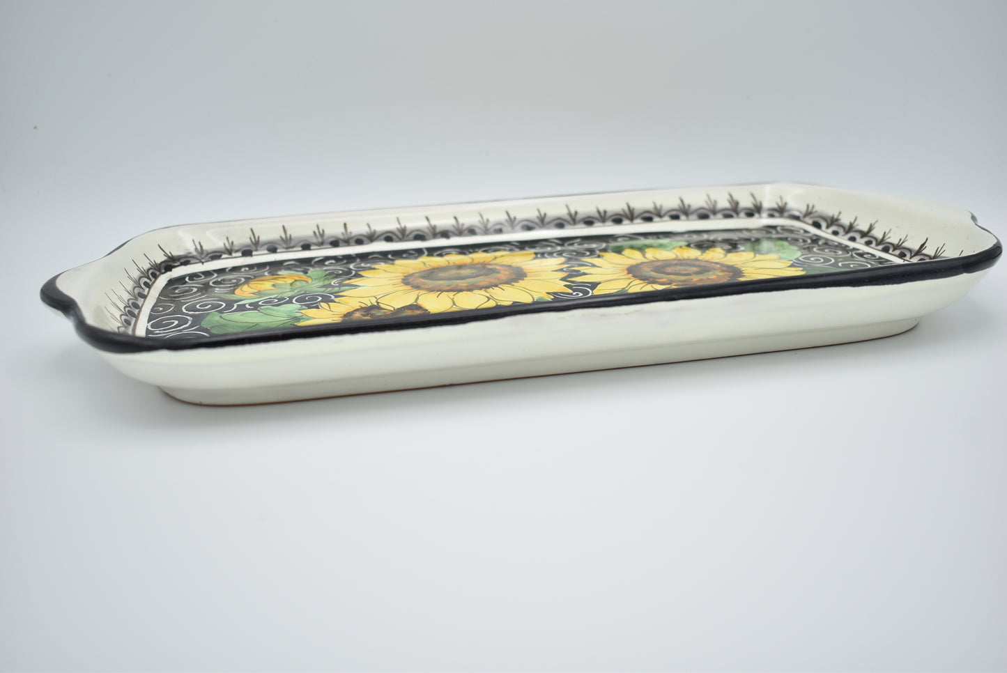 Piatto rettangolare in ceramica