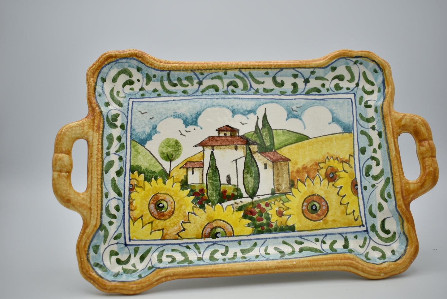 Vassoio in ceramica con manico