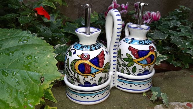 set olio e aceto in ceramica