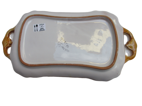 vassoio in ceramica con manico