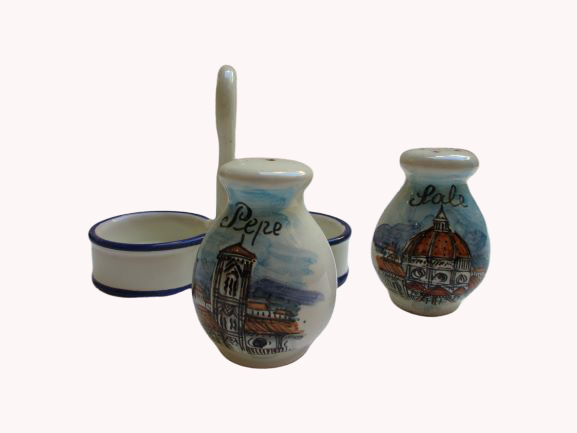 saliera e pepiera in ceramica