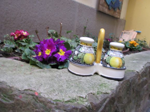 saliera e pepiera in ceramica