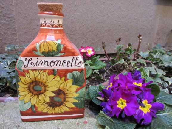 ceramic limoncello bottle