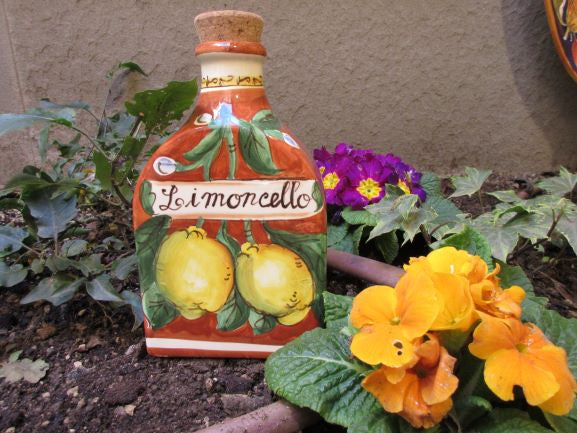 ceramic limoncello bottle