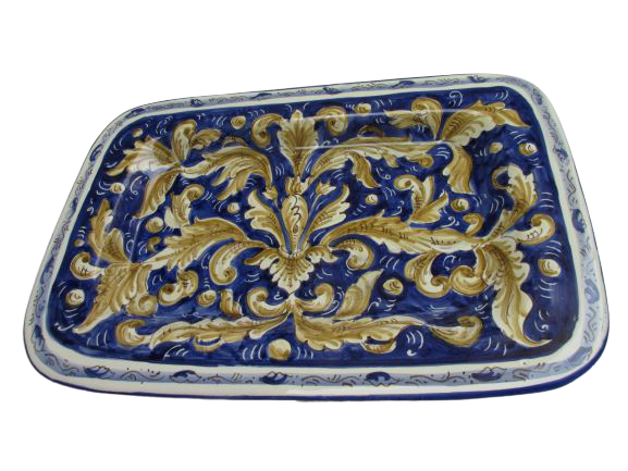 piatto rettangolare in ceramica