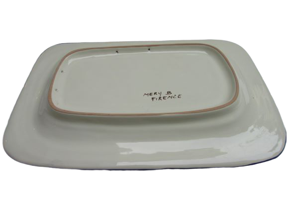 piatto rettangolare in ceramica