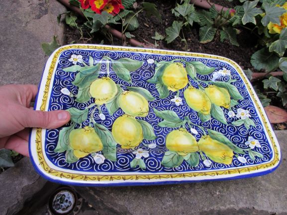 piatto rettangolare in ceramica