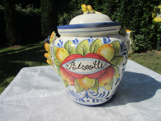 Scatola per biscotti in ceramica con coperchio