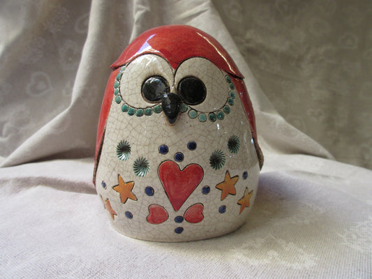 decorazione gufo in ceramica