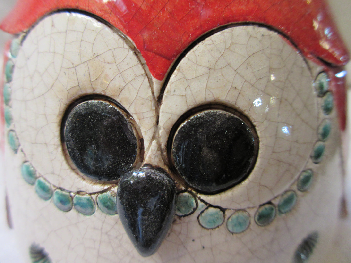 decorazione gufo in ceramica