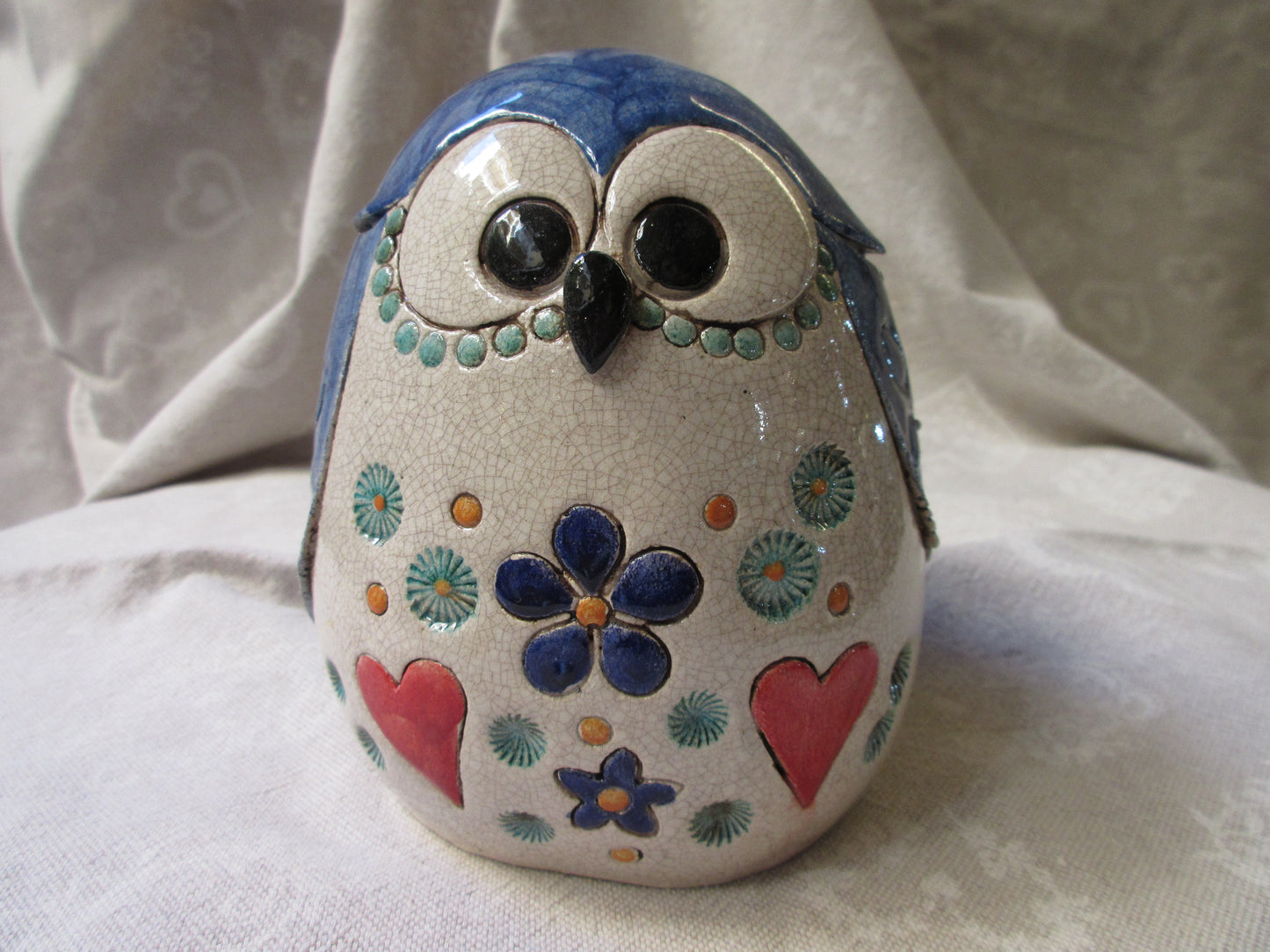 decorazione gufo in ceramica