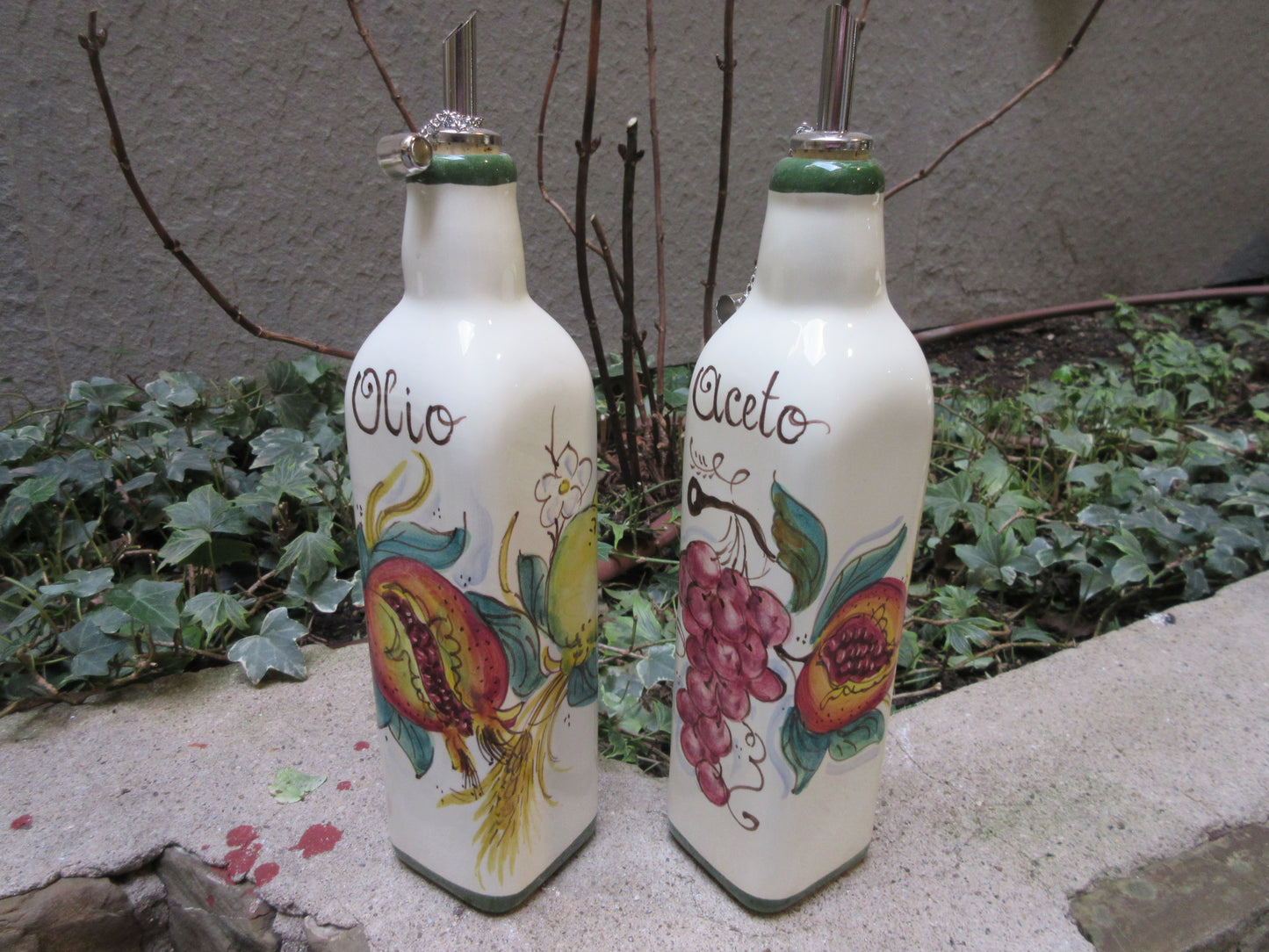 Distributore di olio e aceto in ceramica